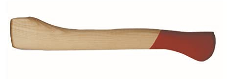 STUBAI Ersatzstiel 380 mm Links | ergonomischer Eschenholzstiel | passend für Zimmermannsbeil 6721 | geschweift, stabil & rot lackiertes Stielende.