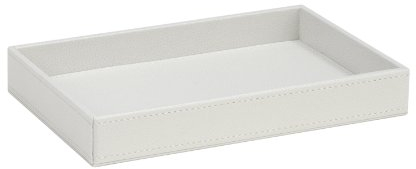 Andrea House - Bandeja EF. Piel Blanca 14X23X3 Cm. (AX62317)