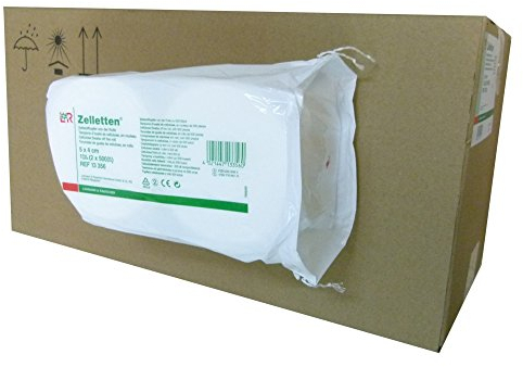 12000 Zellstoff Tupfer Zelletten 4x5cm im Karton 12 x 1000 Zelletten im Folienbeutel