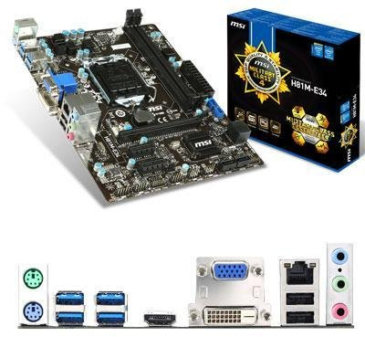 Msi Placa base de escritorio H81m-E34 - Chipset Intel H81 - Socket H3 Lga-1150 Tipo de producto: placas base/placas Lga1155