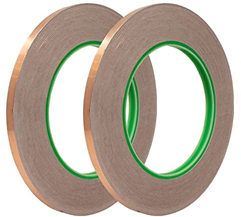 Kraftex Copper Tape [1/4 Inch x 108ft] Copper Foil Tape for Guitar Cavity, Electrical Conductive for Soldering, Stained Glass, and More (1/4 Inch)