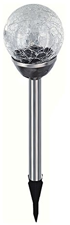 Eaxus Edelstahl LED Solar Gartenleuchte Kugel mit Crackle-Licht Solarlampe Solarleuchte Deko Garten Leuchte Farbwechsel Lampe