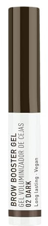 Beter – Gel para maquillar las cejas Brow Booster con fibras densificantes, volumen y definición, todo tipo de cejas, acabado natural, color castaño oscuro