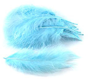 Marabufedern ca. 20 Stück, 12-17cm (hellblau 311) // Dekofedern Bastelfedern Marabu Federn Schmuckfedern