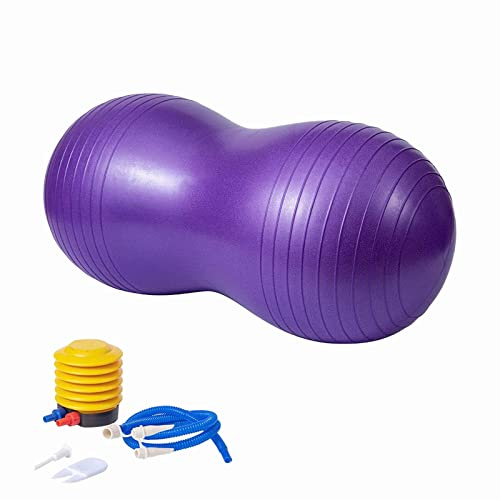 KRUIHAN Ballon Gym Cacahuète,Ballon d'exercice,Ballon de Yoga,Ballon de Grossesse,pour L'accouchement,Physiothérapie,Le Fitness à la Maison et au Gymnase(Pompe Incluse)