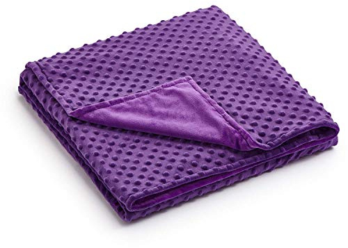 RelaxBlanket 60''x80'' Duvet Cover for Weighted Blanket | Premium Super Soft Minky Dot | Purple