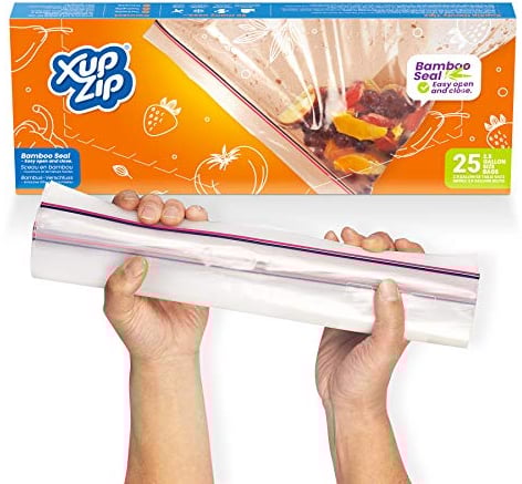 Keep Food Fresh for Longer with our Airtight and Leakproof Reusable Zip Lock Freezer Bags! Say Goodbye to Waste and Hello to Sustainability (20 x 3 Gallon)
