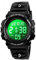 Dayllon Digitaluhr Kinder Uhren für Jungen Armbanduhr Kinder Outdoor Sport 50M Wasserdicht Elektronische 12/24 H Wecker Stoppuhr/Kalender/LED-Licht/Datum Junge Mädchen All Black X(8-15 Year Old)