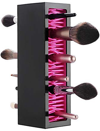 Jamend Clxp Make-up-Pinselhalter, Silikon, Lufttrocknungsständer, Display-Aufbewahrung für Pinsel, Eyeliner und mehr, praktischer Behälter für Kosmetikutensilien, nicht magnetisch. Rot-Schwarz
