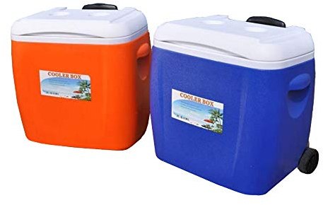 Enfriador Para Exteriores Nevera Pequeña Para Alimentos Y Bebidas Caja De Hielo Robusta Apta Para 6-30 Latas Pequeñas Robusto Y Resistente Permanece Hasta 1-2 Días Frío Enfriador Ligero,Orange-26L