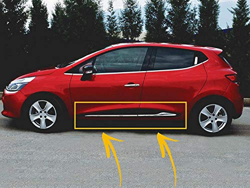 Lot de 4 protections de porte latérale en acier inoxydable chromé pour Reanult Clio 4 IV 2012