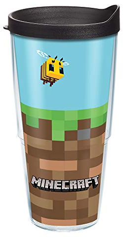 Tervis Minecraft Grass Block - Vaso aislado de doble pared, plástico, clásico