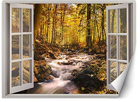 Feeby - 3d Tapete - Fensterblick - 210x150 cm, Fototapete Schlafzimmer - Deko Wohnzimmer - Wallpaper - Wand Deko - Wandtapete XXL - Tapete - Wanddeko - Vliestapete - Landschaft
