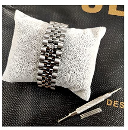 Nostalgie Uhrenarmband Sehen Sie Accessoires Steel Strap männlich 20mm Sports wasserdicht für Rolex Luxus Serie fünf perlen volle solide gürtel Frauen Watch Band Ersatz (Color : Q1, Größe : 20mm)
