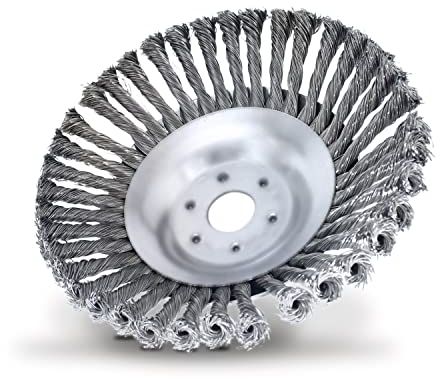 SECURA Profi Unkrautbürste Fugenbürste 25,4x200mm kompatibel mit Motorsense und Freischneider | Wildkrautbürste für Motorsense Unkrautentfernung mit 25,4mm Bohrung | Drahtbürste für Freischneider