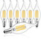 Belaufe E14 LED Dimmbare Filament Kerzenlampen C35, E14 LED Kerze lampen 4W entspricht 30Watt Kerzenbirnen,Kerzen Windstoß Glühbirne LED warmweiß 2700Kelvin,Klar Glas, 6 Stück