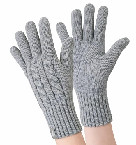 HEAT HOLDERS - Ladies Cute Striped Fairisle Warm Knitted Fleece Lined Winter Thermal Gloves