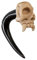 Fly Style Piercing Ohr Expander aus Horn und Knochen - Dehnstab Dehnschnecke Dehnungsschnecke Dehnsichel - Vampir Schädel, Grösse:10 mm (Paar)