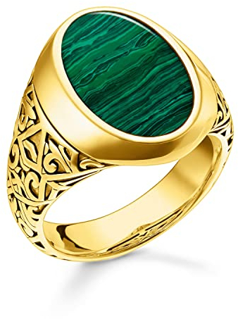 THOMAS SABO Ring grün-gold 925 Sterlingsilber, 750 Gelbgold Vergoldung
