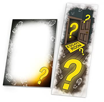 12 Lesezeichen + 12 Mini-Notizblöcke (A7-Format) Escape Room Mitgebsel für Kindergeburtstag Gastgeschenke für Jungen Mädchen