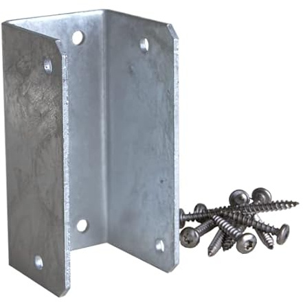 Beschlag-Set für Treppenwange inkl. Edelstahl-Holzschrauben Halterung U-Träger 10x5x5 cm