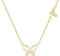 Yumilok Kette mit Anhänger Damen Halskette Collier 925 Sterling Silber Zirkonia Opal Schmetterling Gold für Frauen Mama