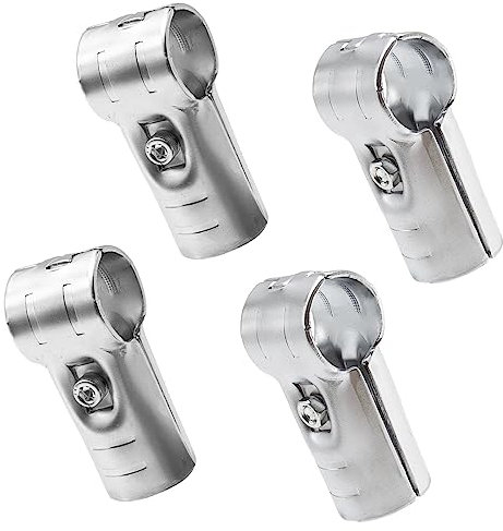 ZUDKSUY Juego de 4 abrazaderas en T – Accesorios de acero cromado de 1.1 pulgadas con extremo en T y abrazaderas de tubo de 2.3 mm de grosor