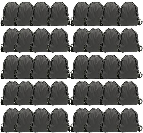 GoodtoU Kordelzug Rucksack Cinch Taschen Kordelzug Taschen Bulk Nylon Kordelzug Sport Tasche, GRAU