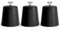 EHC Tea Sugar Coffee Canisters Set, Kitchen Storage Jars with Lids Airtight, Containers Canisters Jars Set of 3, Black