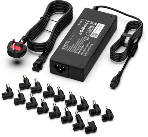 Universal Laptop Charger UK 90W/65W AC Power Adapter with 16 Tips Compatible with Lenovo HP Dell Acer Asus Samsung Toshiba Sony Fujitsu Gateway Notebook Ultrabook Chromebook Laptop Charger