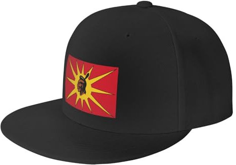Verstellbare Flagge der Mohawk Warrior Society Snapback-Hut für Herren und Damen, Baseballkappe, Schwarz, Schwarz , One size