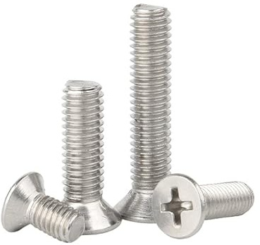 ORANXIN M4 x 45mm 20 Pcs Cruz Pernos avellanados Acero inoxidable 304 Cabeza plana Pernos Tornillos de máquina Métrico Ferretería