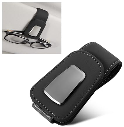 JNNJ Auto-Sonnenbrillenhalter-Clip, Metall Auto Brillenhalter, Universal-Auto-Sonnenblende Magnetischer Sonnenbrillenclip, Brillenclip-Visier-Organizer(Schwarz)
