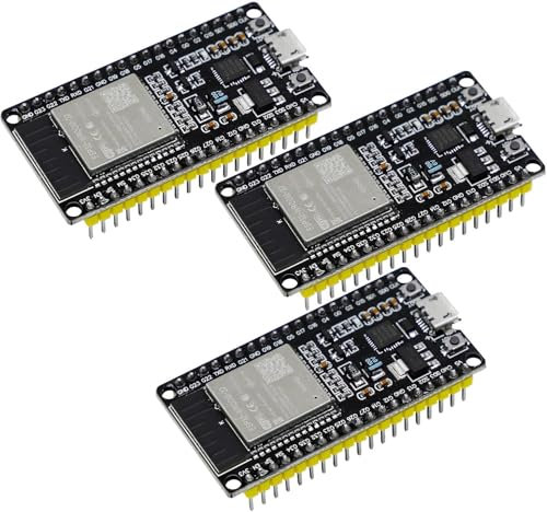 Binghe 3 Stück ESP-32 Entwicklungsplatine, ESP NodeMCU Module mit CP2102 Chip, ESP-32 2,4 GHz Dual Core WLAN WiFi Bluetooth Micro Stecker kompatibel mit Arduino