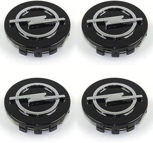 ESZXCIKE 4 Stück Nabendeckel für Opel Corsa 2006-2014 60MM.Nabendeckel Hochwertiges ABS,Schwarz Alufelgen Nabenkappen Felgen Kappen Felgendeckel Radnabendeckel
