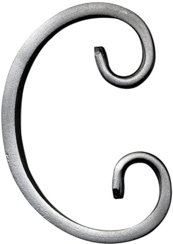 IAM DESIGN Barra de barandilla Element C-caracol, 70 x 105 mm, punta de varilla para barandillas de escaleras, hierro forjado