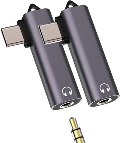 Adattatore Jack Auricolare 3,5 mm (Set di 2) USB C Presa Per iPhone 16 15 AUX Cavo Cavo Audio Connettore Tipo C Compatibile Con Samsung S24 S23 Per Apple Microfono Telefono Per IPad Auto
