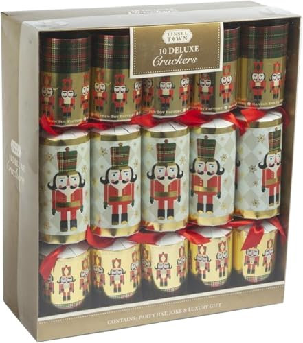 Deluxe Christmas Crackers with Unique Designs and Festive Surprises 10 x 14” | Harmless Holiday Party Essentials for Family Gatherings, Fun Presents, and Celebrations (TOY FACTORY)