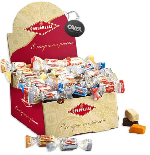 Condorelli Torroncini Morbidi alle Mandorle e ai Pistacchi Ricoperti con Gusti Assortiti Box 1kg con Portachiavi CAIYA®