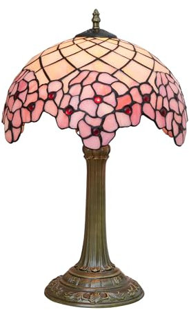 wecrejoni Tiffany Lampe Nachttischlampe-Nachttisch, Buntglaslampe für Schlafzimmer Schlafzimmer Wohnküche, ästhetische niedliche Heimdekor Geschenk, Kirschblüte