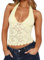 Womens Y2K Floral Lace Crop Tops Sexy V-Neck Backless Tank Tops Basic Tshirts Summer Going Out Tops Club Streetwear (A Yellow, S)