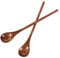 Yuanchu Nanmu Lot de 2 cuillères à café rondes en bois à long manche pour miel, thé, cuillère à café en bois pour mélanger, remuer, manger, soupe