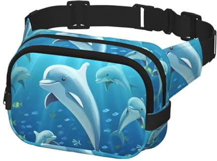 Gürteltasche für Damen und Herren, Delfin, Bauchtasche, Bauchtasche, Schwarz, Einheitsgröße, Schwarz , Einheitsgröße