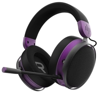 Dark Project SONO Kabelloses Gaming-Headset | Bluetooth 5.3 & 2,4 GHz | 53-mm-Neodym-Treiber | Abnehmbares Mikrofon | Dreischichtige Ohrpolster | Schwarz/Violett