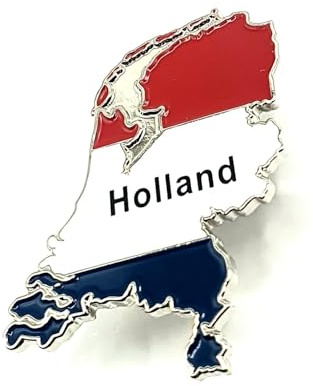 Holland Netherlands Dutch EU Europe Country Map Flag Metal Enamel Pin Badge