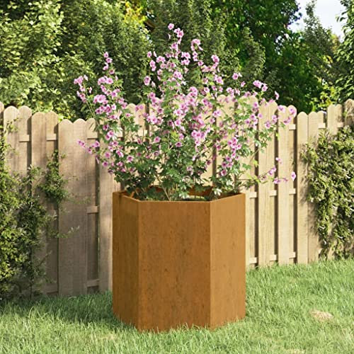 Generisch Jiangboyue-823674 Jardinière rouillée en acier Corten 40 x 40 x 45 cm