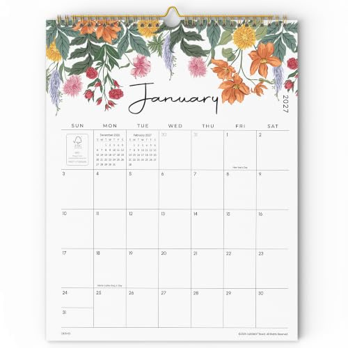 2027 Wall Calendar - Cabbrix Calendar 2027, 18 Monthly Wall Calendar with Thick Paper, January 2027 - June 2028, 12 x 15, Twin-Wire Binding, Perfect for Planning