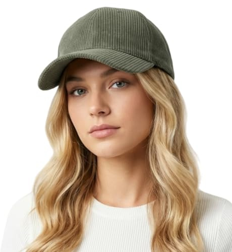HIQIU Einfarbige Basecap Cord Damen Verstellbare Cordcap Winter Warme Herren Baseball Cap Corduroy Baseballkappe für Outdoor Sport und Reisen