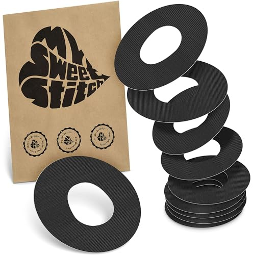 MySweetStitch 10 Ringpatches für Katheter mittel rund Black | Stabilisiert ablösende Ränder, Mitte bleibt frei, wasserfest und flexibel, bis zu 7 Tage Halt