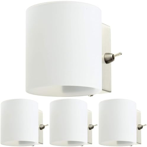 Wofi WOFI5 Wandleuchte-Aqaba, 1-flammig, Nickel-matt, 9 x 8, Ausladung : 10 cm, 4451.01.64.0000 (Packung mit 4)